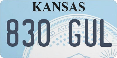 KS license plate 830GUL