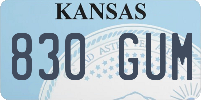 KS license plate 830GUM