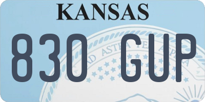 KS license plate 830GUP