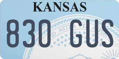 KS license plate 830GUS