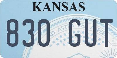 KS license plate 830GUT