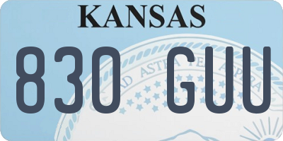 KS license plate 830GUU