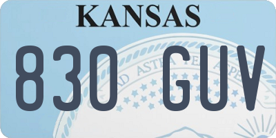 KS license plate 830GUV