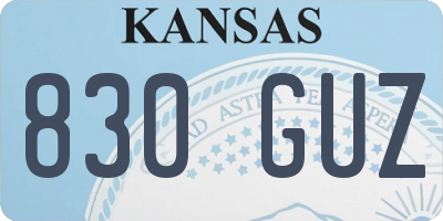 KS license plate 830GUZ