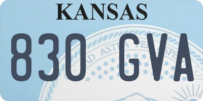 KS license plate 830GVA
