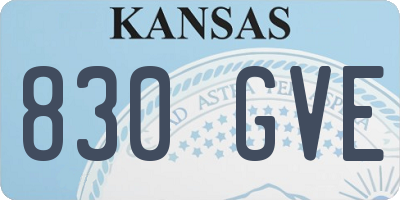 KS license plate 830GVE