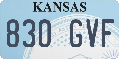 KS license plate 830GVF