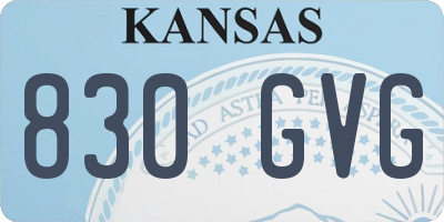 KS license plate 830GVG