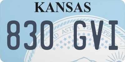 KS license plate 830GVI