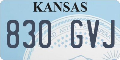 KS license plate 830GVJ