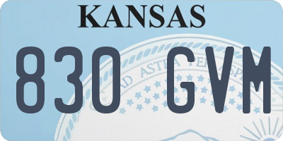 KS license plate 830GVM