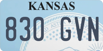KS license plate 830GVN