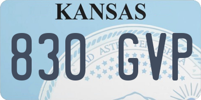 KS license plate 830GVP
