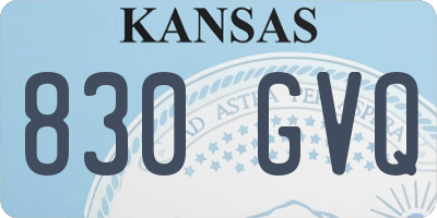 KS license plate 830GVQ