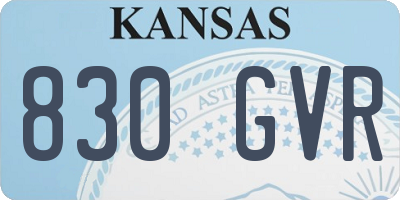 KS license plate 830GVR