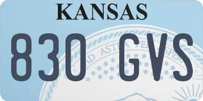 KS license plate 830GVS