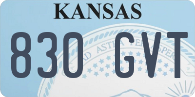 KS license plate 830GVT