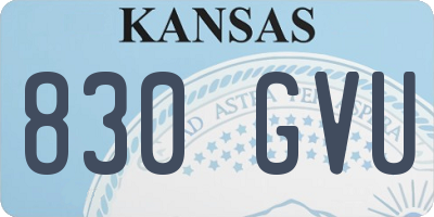 KS license plate 830GVU