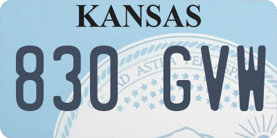 KS license plate 830GVW