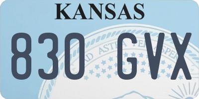 KS license plate 830GVX