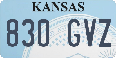 KS license plate 830GVZ