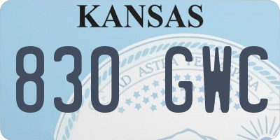KS license plate 830GWC
