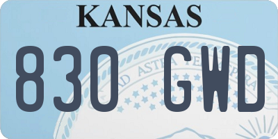 KS license plate 830GWD