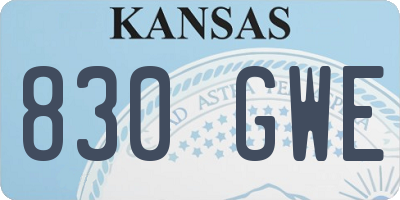 KS license plate 830GWE