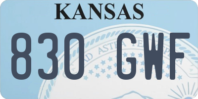 KS license plate 830GWF