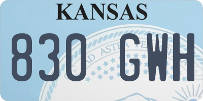 KS license plate 830GWH