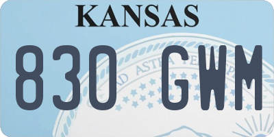 KS license plate 830GWM