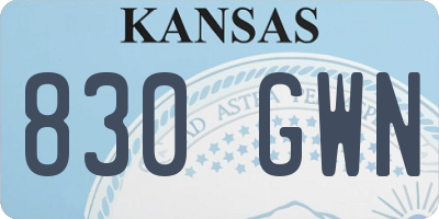 KS license plate 830GWN