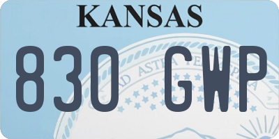 KS license plate 830GWP