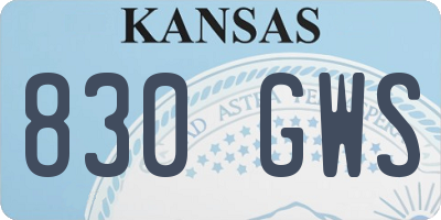 KS license plate 830GWS
