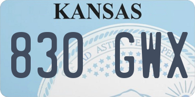 KS license plate 830GWX