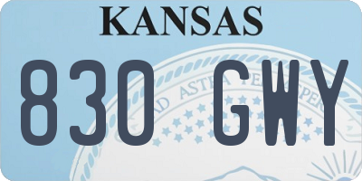 KS license plate 830GWY