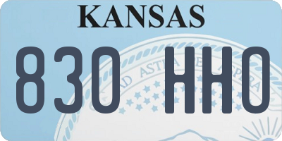 KS license plate 830HHO