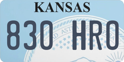 KS license plate 830HRO