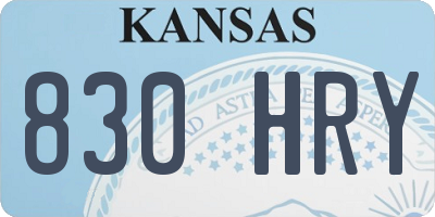KS license plate 830HRY