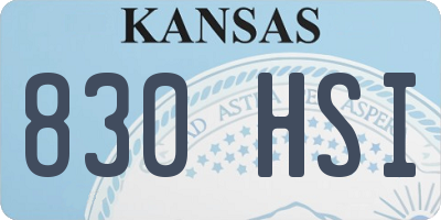 KS license plate 830HSI