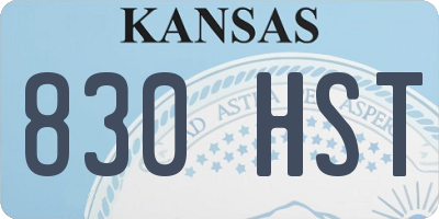 KS license plate 830HST