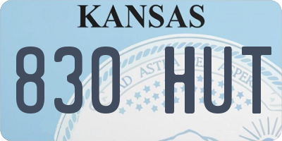 KS license plate 830HUT