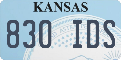 KS license plate 830IDS