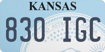 KS license plate 830IGC