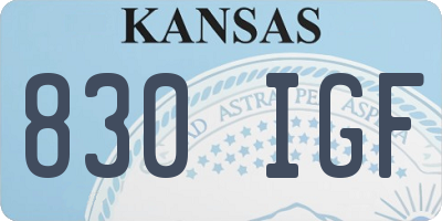 KS license plate 830IGF