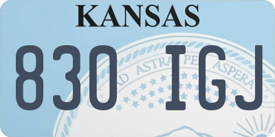 KS license plate 830IGJ