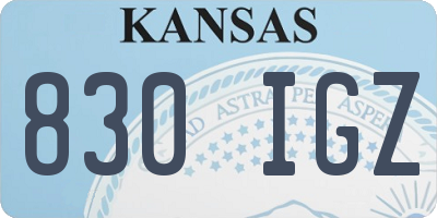 KS license plate 830IGZ
