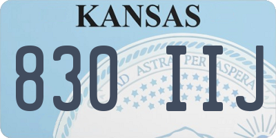 KS license plate 830IIJ