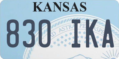KS license plate 830IKA
