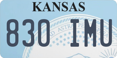 KS license plate 830IMU